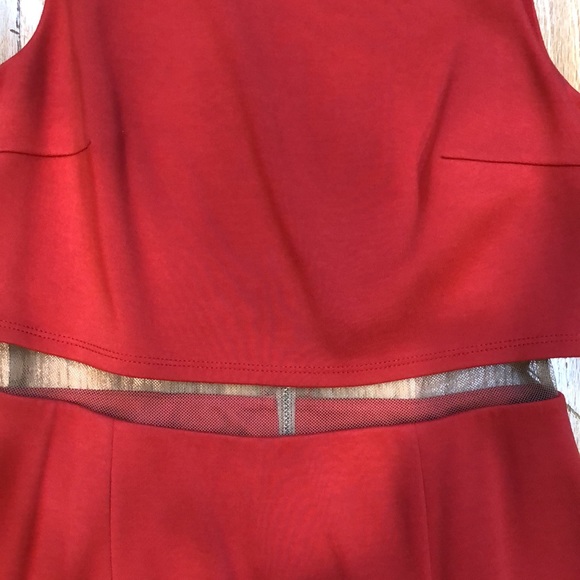 Bailey 44 NWT Red Linebacker Dress. Mesh waist - Picture 5 of 12